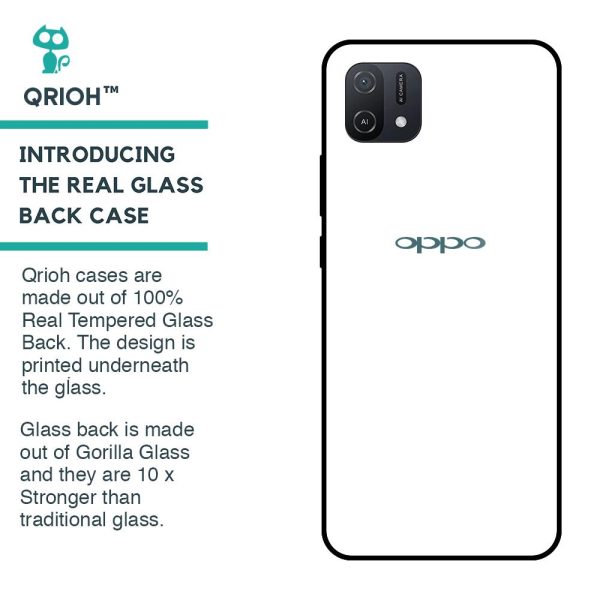 Arctic White Glass Case for Oppo A16K For Sale