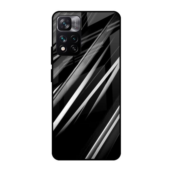 Black & Grey Gradient Glass Case For Mi 11i HyperCharge For Discount