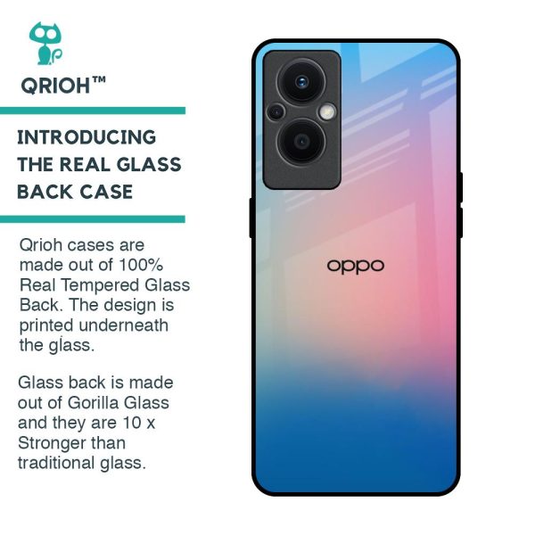 Blue & Pink Ombre Glass case for OPPO F21 Pro 5G Online Sale