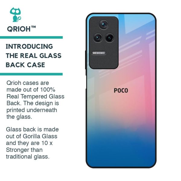 Blue & Pink Ombre Glass case for Poco F4 5G For Cheap