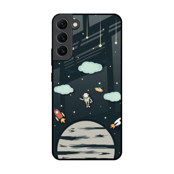 Astronaut Dream Glass Case For Samsung Galaxy S22 Plus 5G Fashion