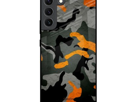 Camouflage Orange Glass Case For Samsung Galaxy S22 5G Discount