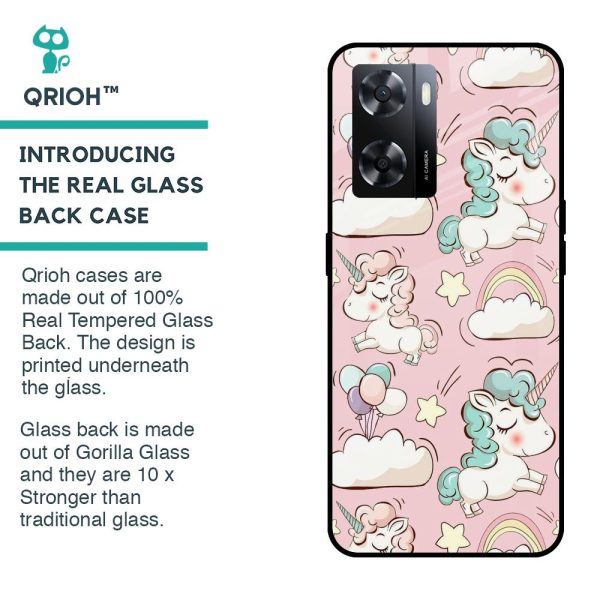 Balloon Unicorn Glass case for Oppo A57 4G Fashion