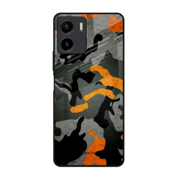 Camouflage Orange Glass Case For Vivo Y15s Supply