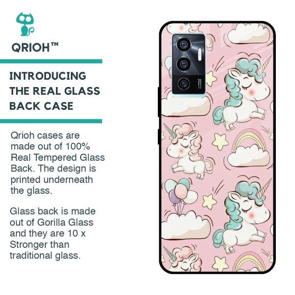 Balloon Unicorn Glass case for Vivo V23e 5G on Sale