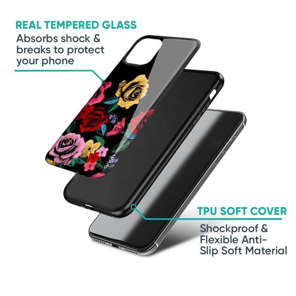 Floral Decorative Glass Case For Samsung Galaxy M32 on Sale