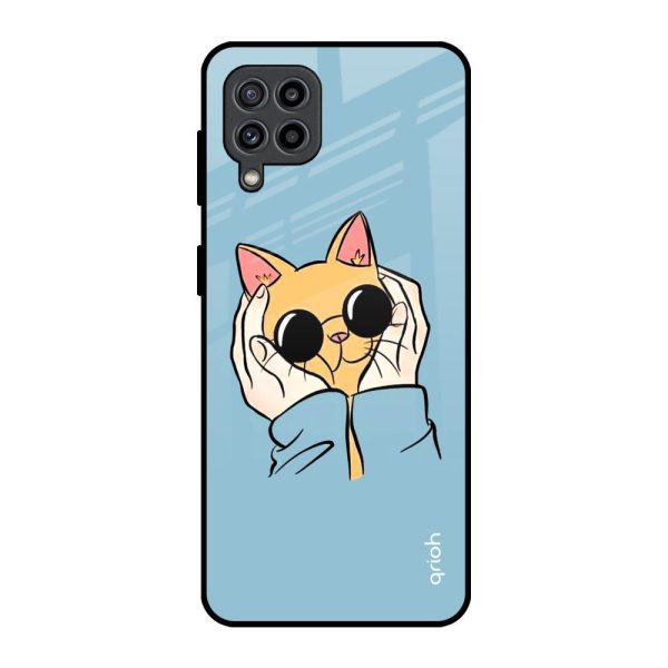 Adorable Cute Kitty Glass Case For Samsung Galaxy M32 For Cheap