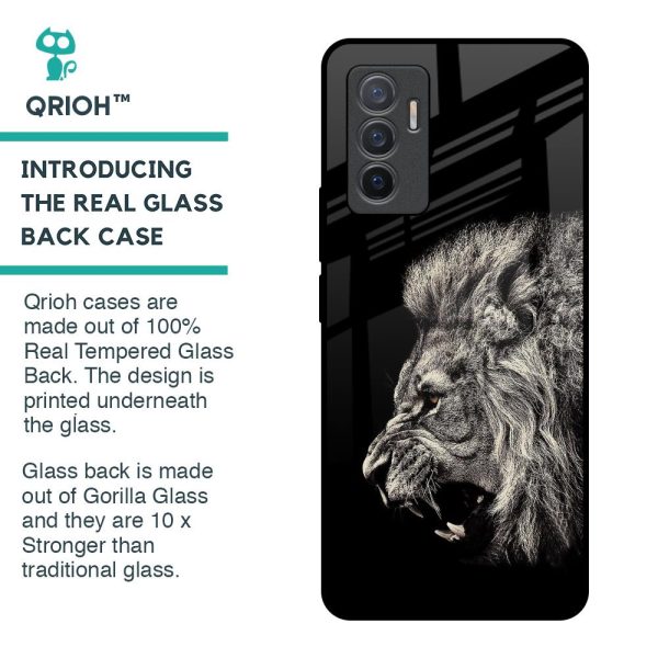 Brave Lion Glass Case for Vivo V23e 5G Sale