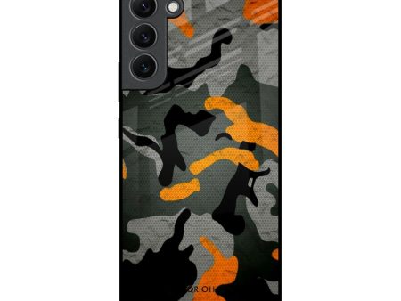 Camouflage Orange Glass Case For Samsung Galaxy S22 Plus 5G Online